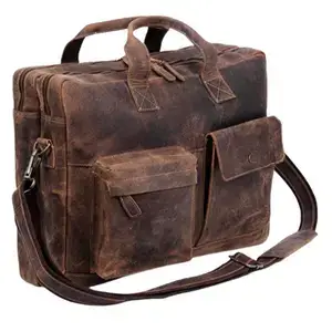 Leather briefcase 18 Inch Laptop Messenger Bags