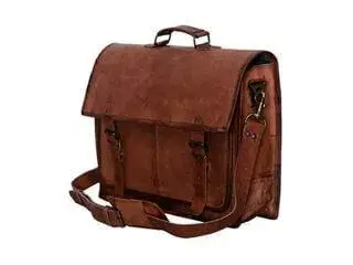 PL 18 Inch Vintage Handmade Leather Messenger Bag