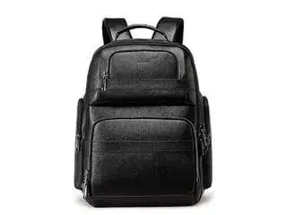 BOPAI 40L Genuine Leather Backpack for Men