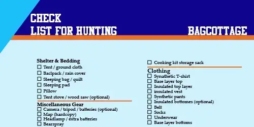 hunting backpack checklist
